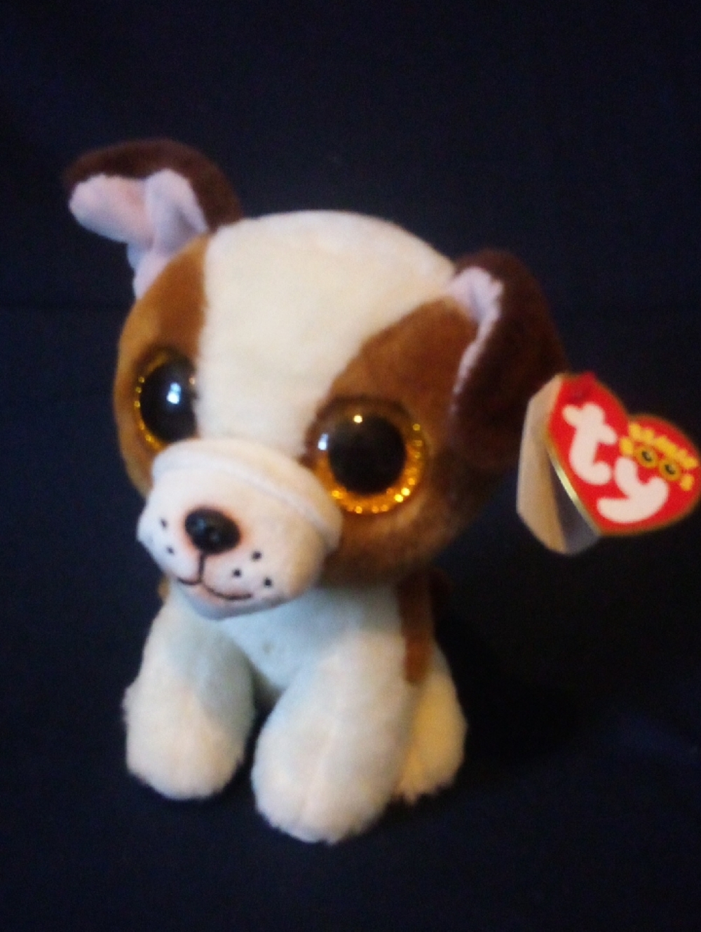 RARE brown Boston Terrier Beanie  Stuffy By Ty New With Tags - Hugo